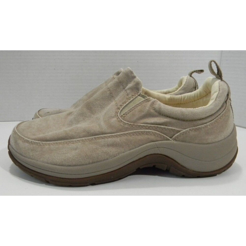 LL Bean Sunwashed Canvas in Buff Womens 8.5 WIDE Slip Ons - Picture 6 of 7